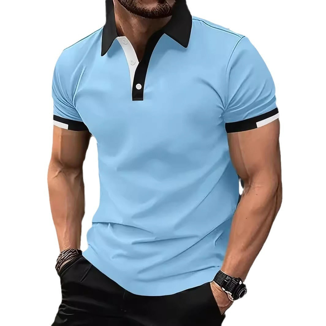 Men's Polo Solid Color Lapel Short Sleeve Shirt
