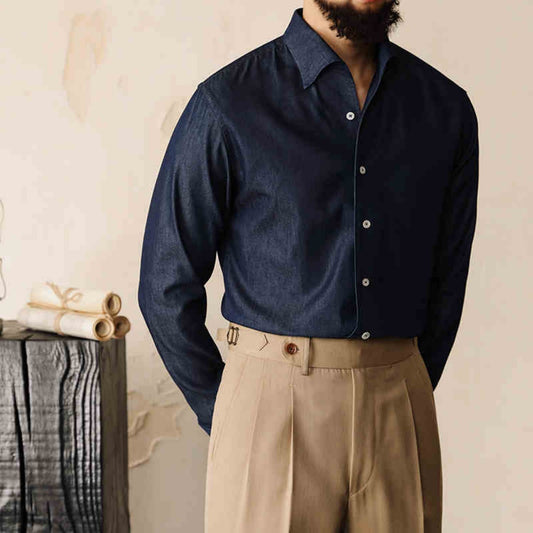 Business Loose Iron Free Solid Color Shirt