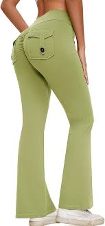 Wide Waistband Athletic High Stretch Gym Flare Leg Leggings